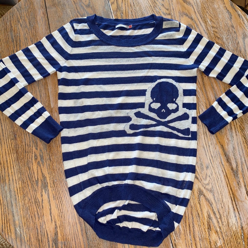 TALITHA 45% linen cream blue lightweight sweater/L